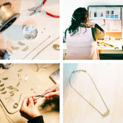 Ava Necklace - the making of the Ethically Handcrafted Brass Half Moon Necklace that gives back to non-profit