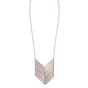 Ethically Handcrafted Long Silver Chevron Necklace that gives back to non-profit - International Sanctuary