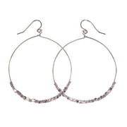 Handcrafted Silver Hoop Earrings with Beads