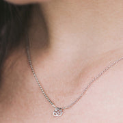 Handcrafted Short Rhodium Charm Necklace