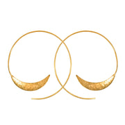 Handcrafted Brass Crescent Hoop Earrings