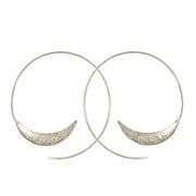 Handcrafted Silver Crescent Hoop Earrings
