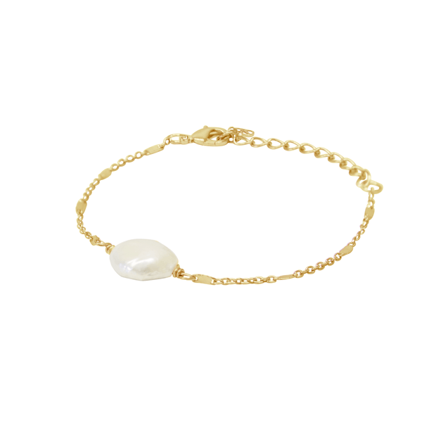 Baroque Bracelet - ethically handcrafted pearl and 14k gold bracelet that gives back to non-profit - International Sanctuary to empower survivors of human trafficking